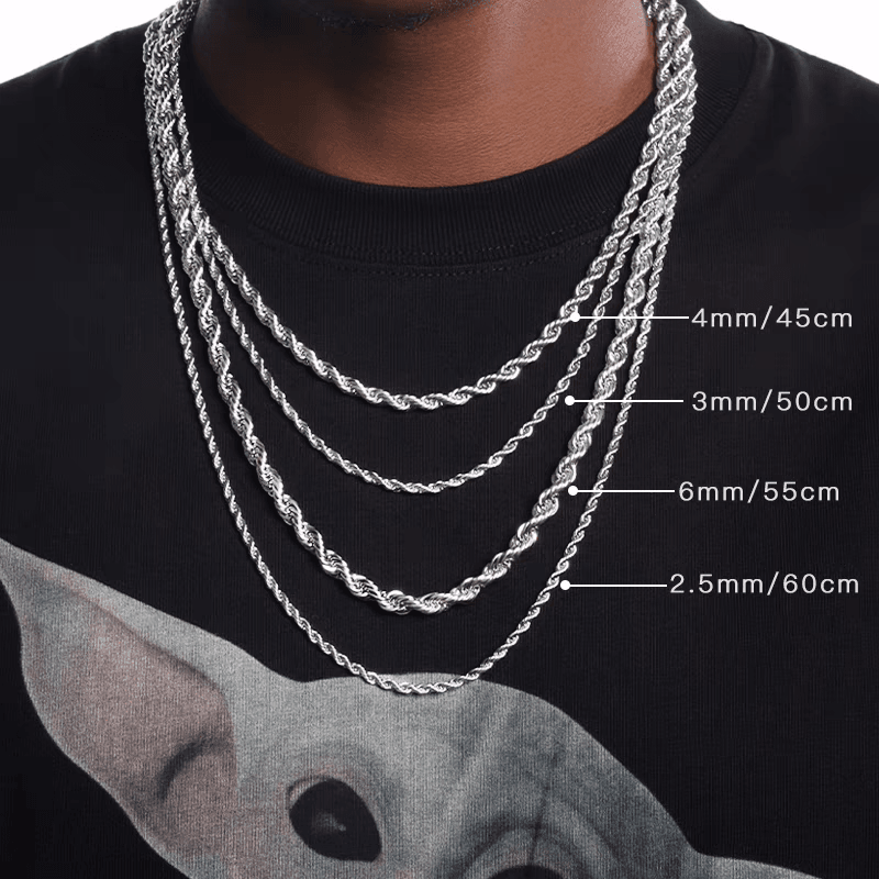 O-ring block splicing titanium steel necklace for men's hip-hop personality antique silver collarbone chain high-end and trendy INS