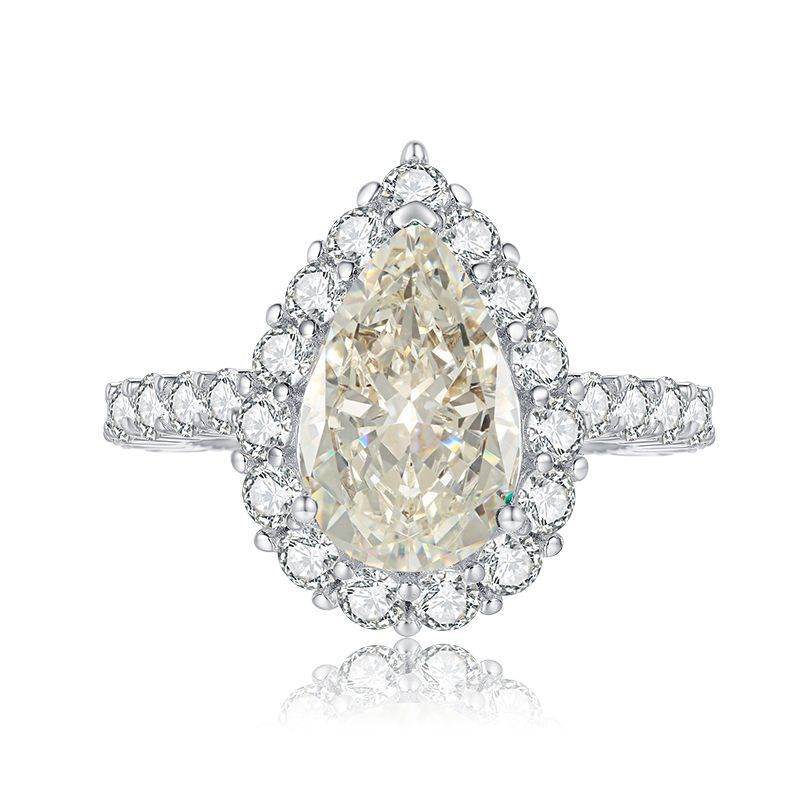 S925 Silver Paraiba 7*9mm Fat Square diamond engagement ring