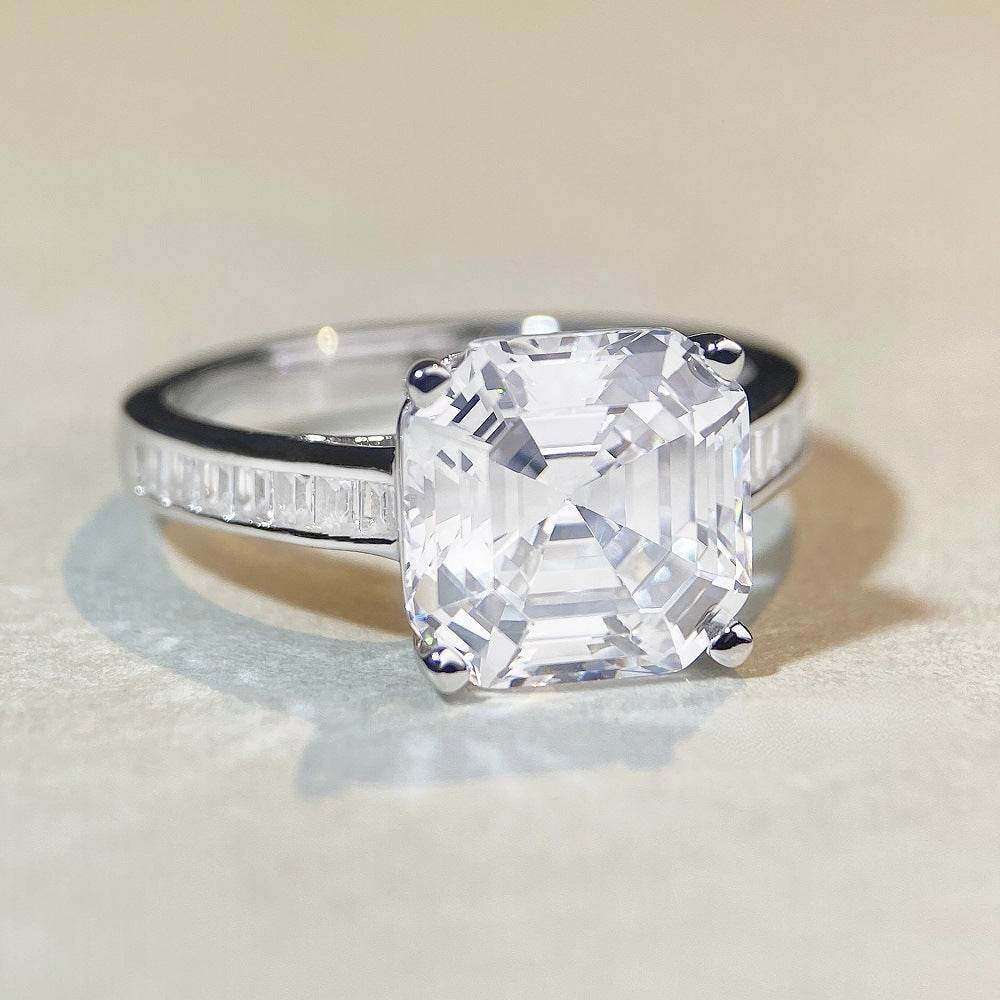 Hot selling heart-shaped high carbon diamond ring s925 silver heart-shaped 5-carat engagement ring
