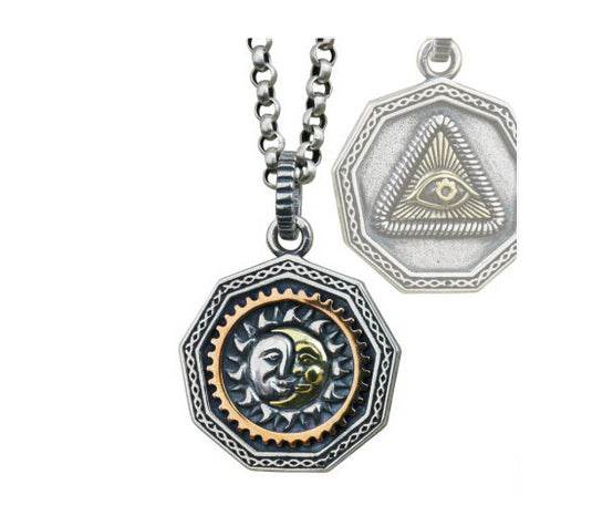 Men's fashion sterling silver magic sheep star pendant & necklace