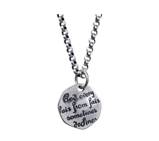 Men's fashion sterling silver pendant & necklace