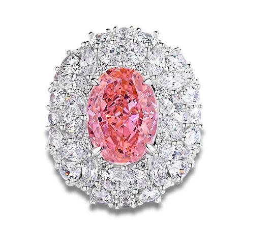 New 925 silver 9 * 12 oval pigeon egg high carbon diamond ring fashionable simple daily wear ring