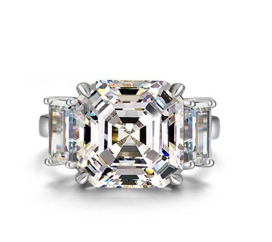 High-grade Imitation Diamond Ring 8mm Round White Diamond Wedding Ring for Women