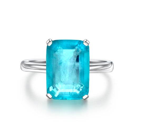 New 925 Sterling Silver 5 Carat Portuguese-Cut Aurora Six-Prong Women's Luxury Premium Ring