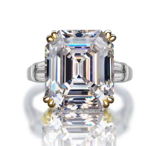 Green color ring 5ct fat square 10*10 high carbon diamond beautiful 925 silver ring wedding ring