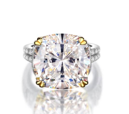 Emerald Cut 5 Carat Sugar Cube Diamond Engagement Ring for Women